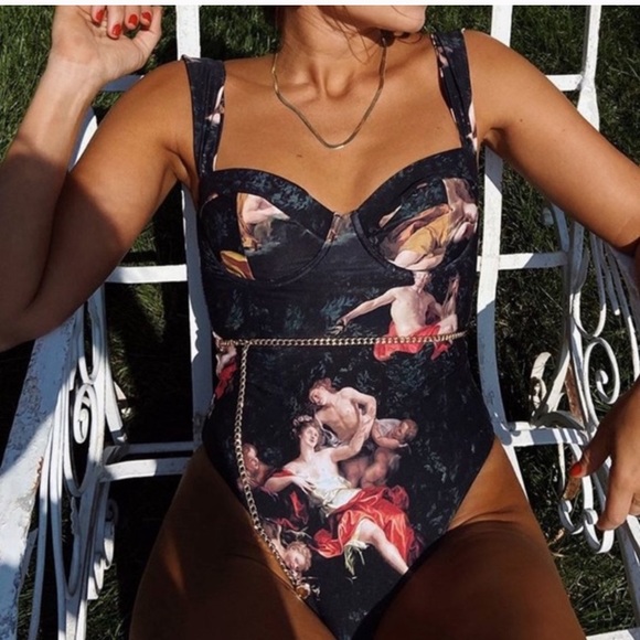 NWT WeWoreWhat Painted Angels Danielle One-Piece - Picture 2 of 10
